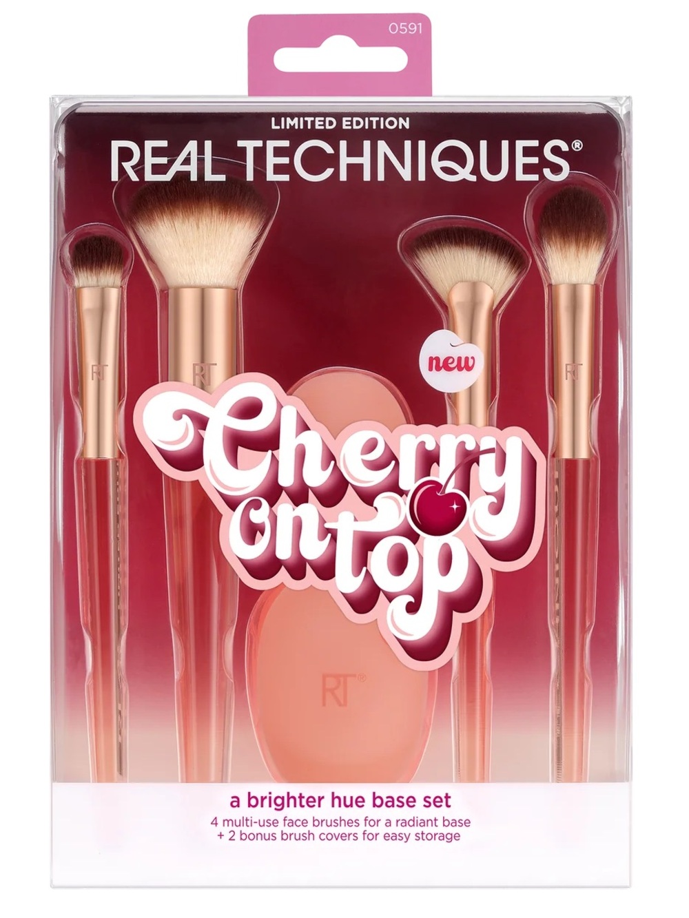 Real Techniques Cherry On Top A Brighter Hue Base Set- limited edition, 6 pc set